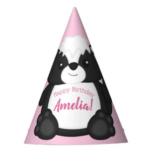 Skunk Birthday Party Pink Hat