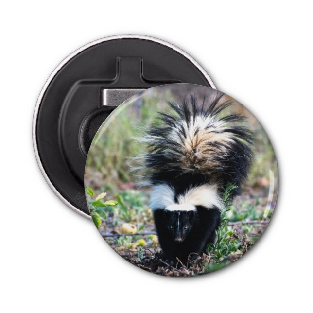 Skunk Black and White Bottle Opener (Front)