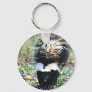 Skunk Black and White Key Ring
