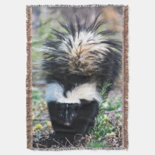 Skunk Black and White Throw Blanket