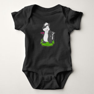 Skunk Bodybuilder Dumbbell Bodybuilding Baby Bodysuit