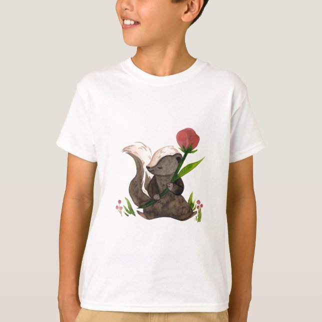 Skunk Chic: Monochrome Mischief T-Shirt (Front)