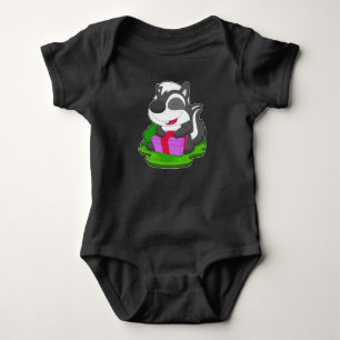 Skunk Christmas Package Baby Bodysuit