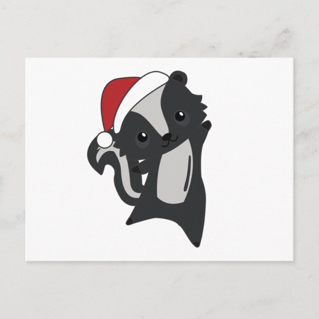 Skunk Christmas Skunks Winter Animals Postcard (Front)