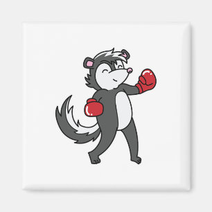 Skunk Does Boxing  Magnet