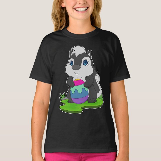 Skunk Easter Easter Egg T-Shirt (Front)