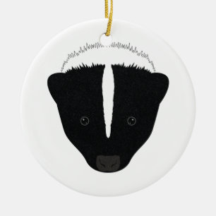 Skunk Face Ceramic Tree Decoration