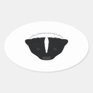 Skunk Face Oval Sticker