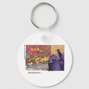 Skunk Graffiti Funny Cartoon Gifts & Tee Key Ring