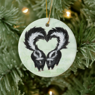 Skunk Heart Ornament