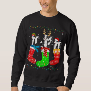 Skunk in Xmas Socks Funny Holiday Ugly Sweater Chr