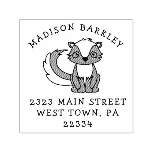 Skunk Kid Cute Return Address Stamp