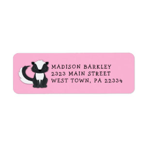 Skunk Kid Cute Woodland Return Address Label