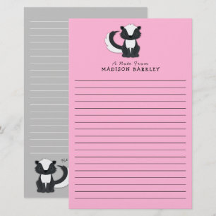 Skunk Kid's Cute Woodland Animal Stationery