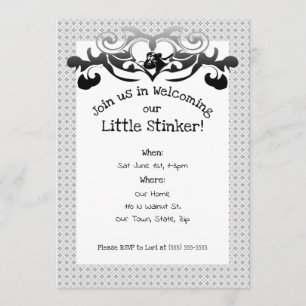 Skunk Little Stinker Baby Shower Invitation