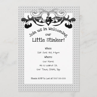 Skunk Little Stinker Baby Shower Invitation