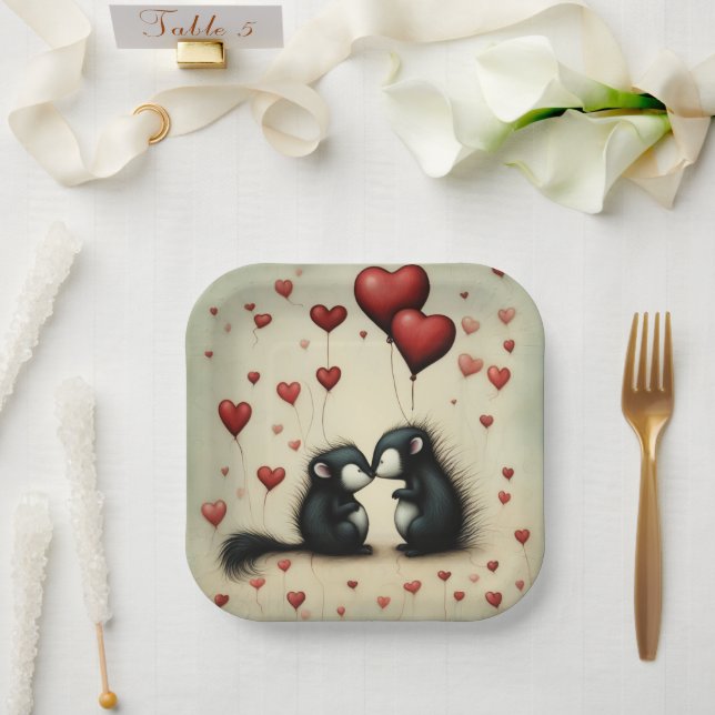 Skunk Love 1 Paper Plate (Wedding)
