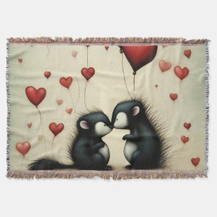 Skunk Love 1 Throw Blanket