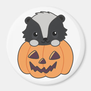 Skunk Pumpkin Cute Skunks Happy Halloween Magnet