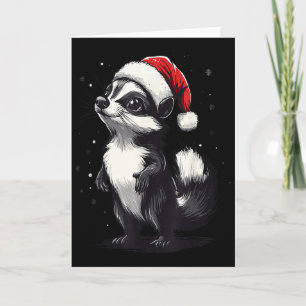 Skunk Santa Hat Funny Xmas Skunk Lovers Christmas  Card