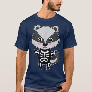 Skunk Skeleton Xray Costume Cute Easy Animal Hallo T-Shirt