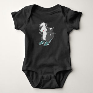 Skunk Skier Ski Baby Bodysuit