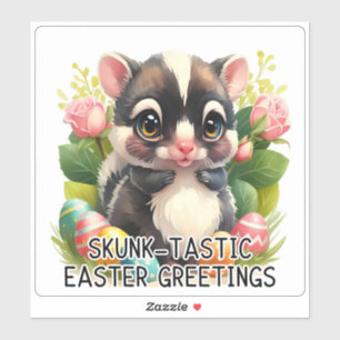 Skunk-tastic Easter Greetings - Easter Sticker