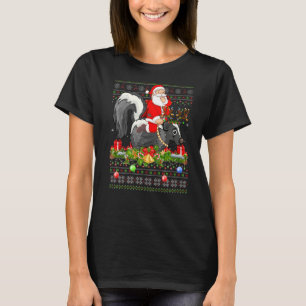 Skunk  Ugly Santa Riding Skunk Christmas T-Shirt