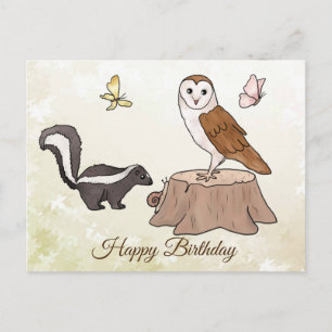 Skunk und Eule  Postcard