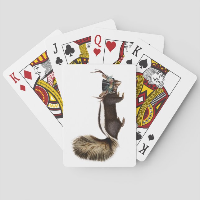 Skunk wearing Flowery Top-Hat Playing Cards (Back)