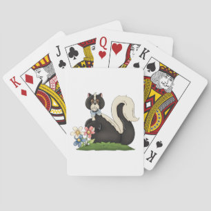 Skunk With Flowers Playing Cards