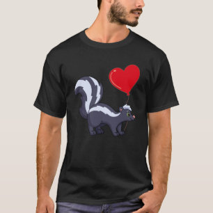 Skunk With Heart Balloon Valentines Day Love Boys T-Shirt