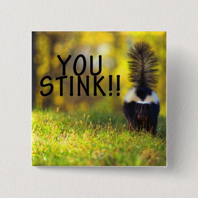 Skunk You Stink 15 Cm Square Badge (Front)
