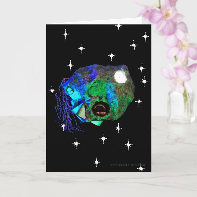 Skwot Above Master Asteroidhead with Stars Alien   Card (Orchid)