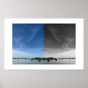 Sky Above Water Reflection Photography Poster