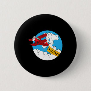 Sky Aeroplane Funny Maths Nerd Birthday Gift Pi Da 6 Cm Round Badge