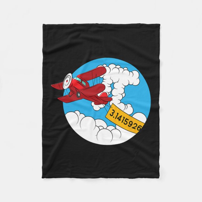 Sky Aeroplane Funny Maths Nerd Birthday Gift Pi Da Fleece Blanket (Front)