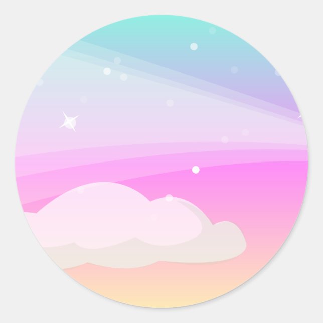 Sky and Clouds: Vector Art: Classic Round Sticker (Front)
