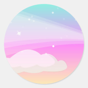 Sky and Clouds: Vector Art: Classic Round Sticker
