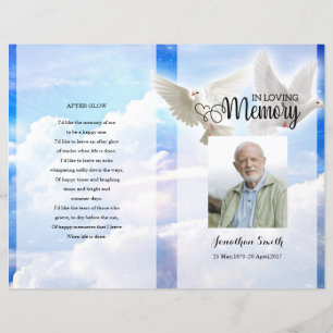 Sky and Dove Funeral Program template