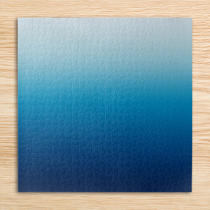 Sky and Ocean Blue Ombre Jigsaw Puzzle