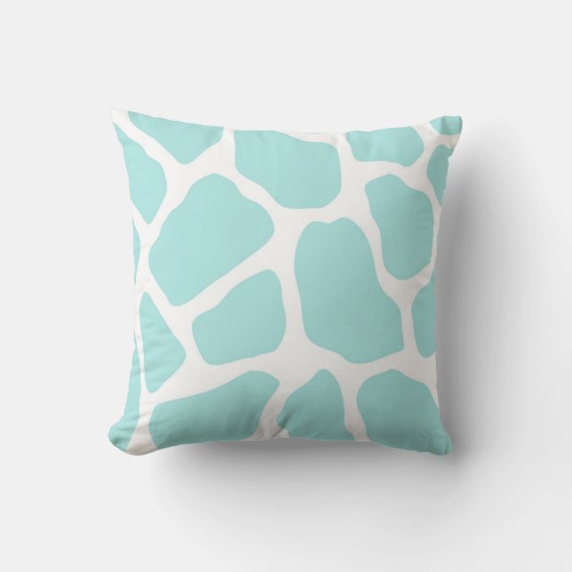 Sky and White Giraffe Print Cushion (Front)