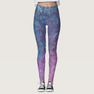 Sky at Dusk Alcohol Ink Abstract Leggings