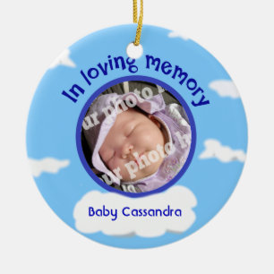 Sky Baby Custom Photo Personalised Memorial Ceramic Tree Decoration