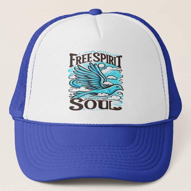 Sky Bird with Free Spirit and Soul Trucker Hat (Front)