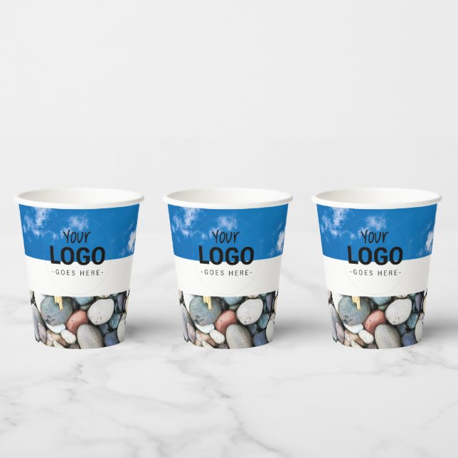 Sky Birds Flying Business Logo Paper Cups (Multi)