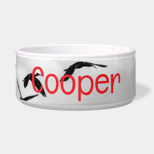 Sky Birds Pet Bowl with COOPER Text