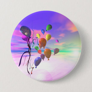 Sky Birthday Balloons 7.5 Cm Round Badge