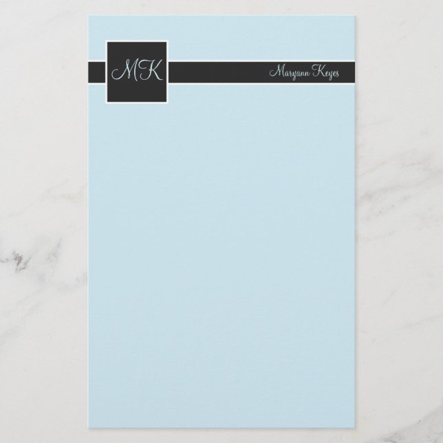 Sky & Black Colour Block Stationery (Front)