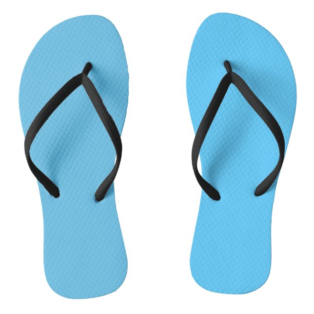 Sky Blue #5EC5F3, Blue Hosta Flip Flops (Footbed)